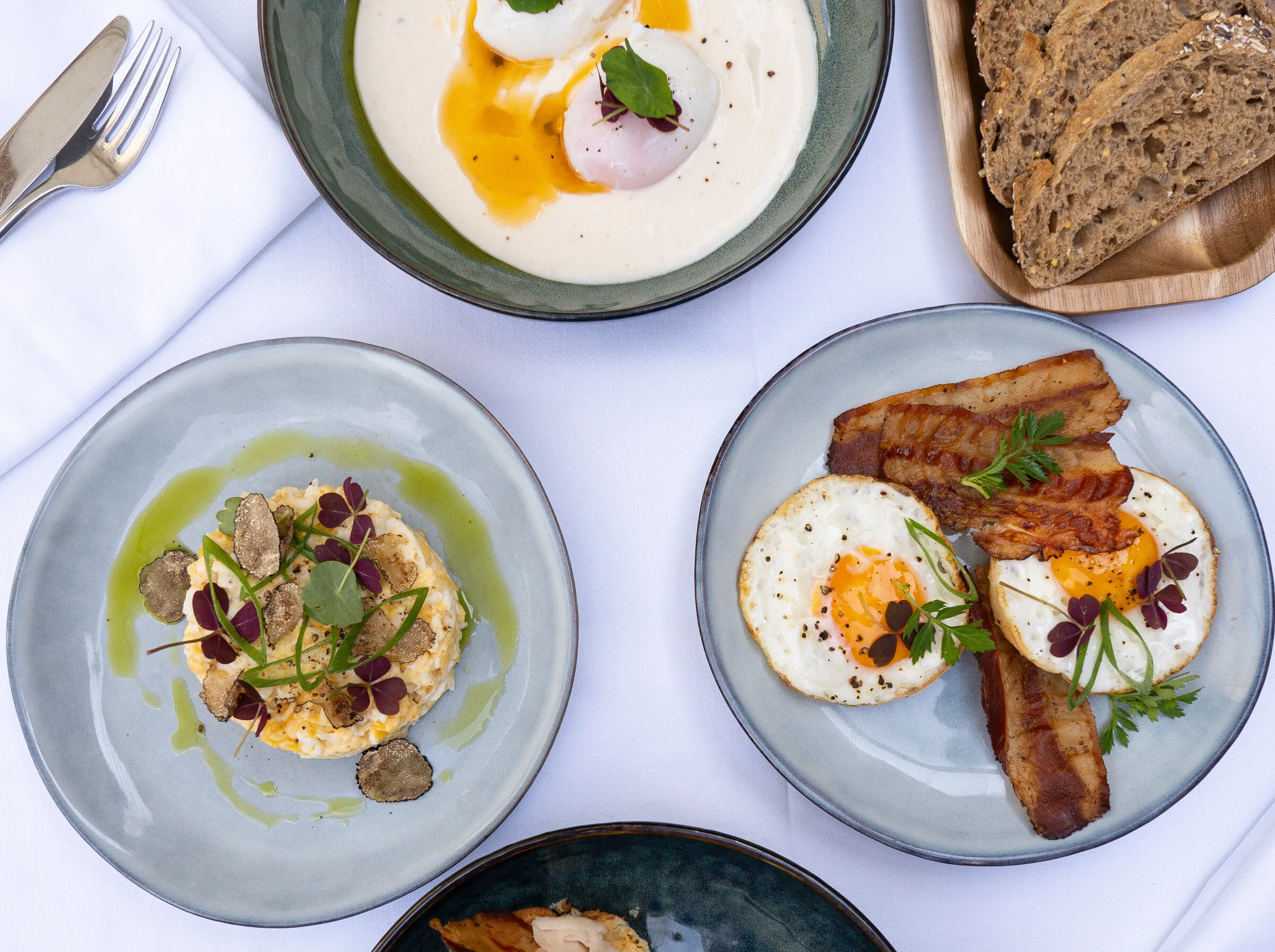 A table set for a shared meal at ÉTÉ